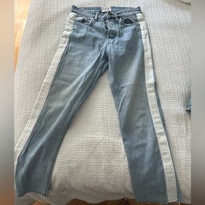 Zara white stripe jeans